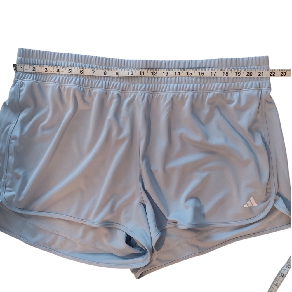 Adidas Pacer Shorts Regular Fit 3" Inseam Light Blue NWT - Picture 11 of 13
